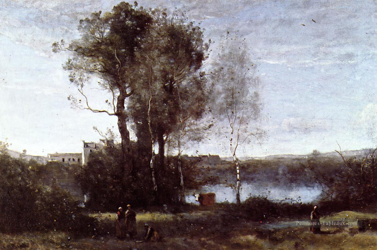 Grande ferme de métayage plein air romantisme Jean Baptiste Camille Corot Peintures à l'huile